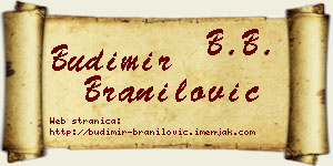 Budimir Branilović vizit kartica